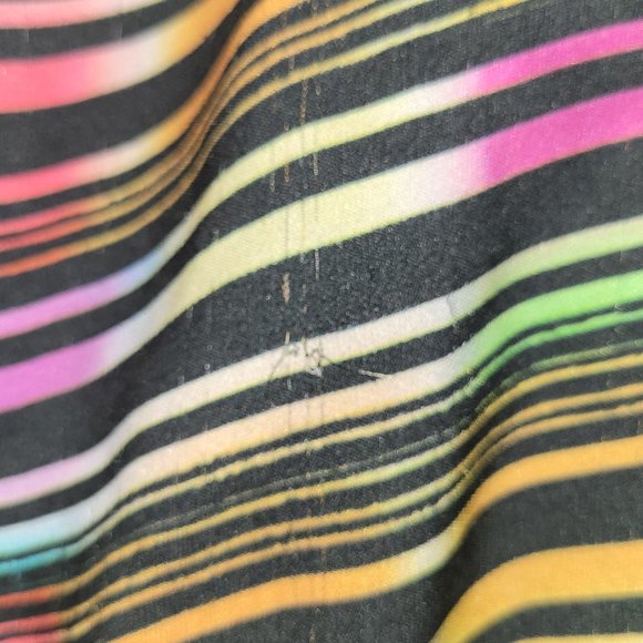 Alice & Olivia Multicolor Striped SKATER 100% Silk Mini Dress Size Medium - Picture 3 of 8